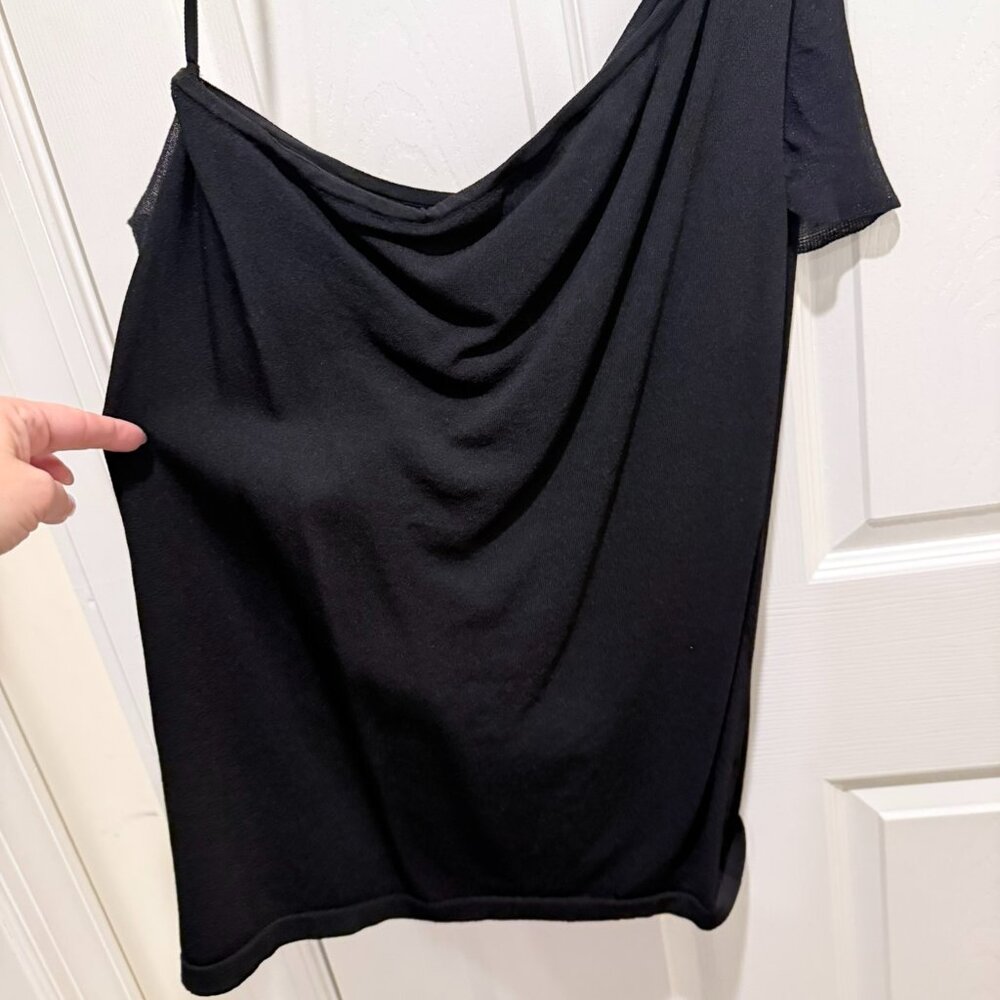 White House Black Market One-Shoulder Draped Top